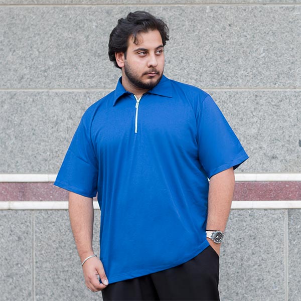 پولوشرت سایز بزرگ نیم زیپ کد7066